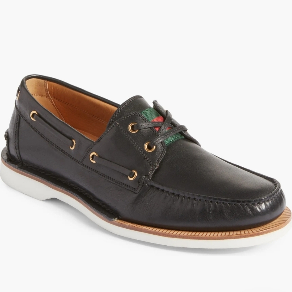 Gucci Delta Boat Loafer In Cocoa Size 7 Bnwob Missing Lace